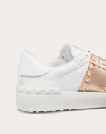 ROCKSTUD UNTITLED SNEAKER IN CALFSKIN LEATHER WITH METALLIC STRIPE - Image 2